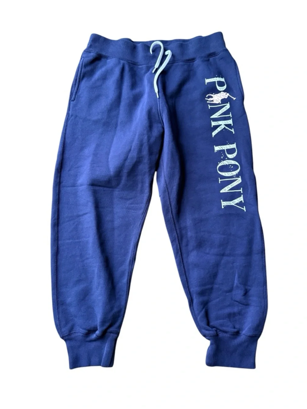 Polo Ralph Lauren Women's Pink Pony Fleece Sweatpants Navy Size Medium - Picture 3 of 11